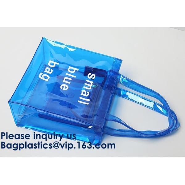 Stylish Waterproof Transparent Clear Tote PVC Beach Bag,Girls Fancy Clear Transparent Pvc Handbag Beach Shoulder Sling