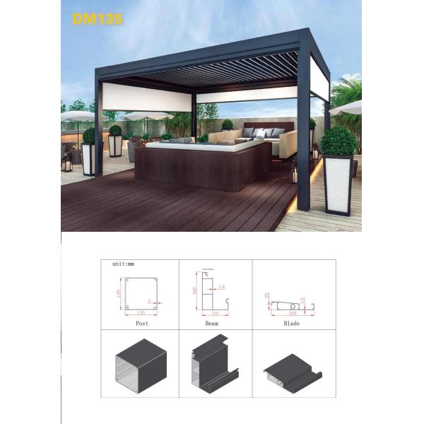 Windproof Zip Blinds and Glass Doors For Outdoor Louvered Electric Pergola