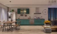 Armoire de cuisine à ligne unique vert pin un mélange parfait de design minimaliste et de fonctionnalité moderne