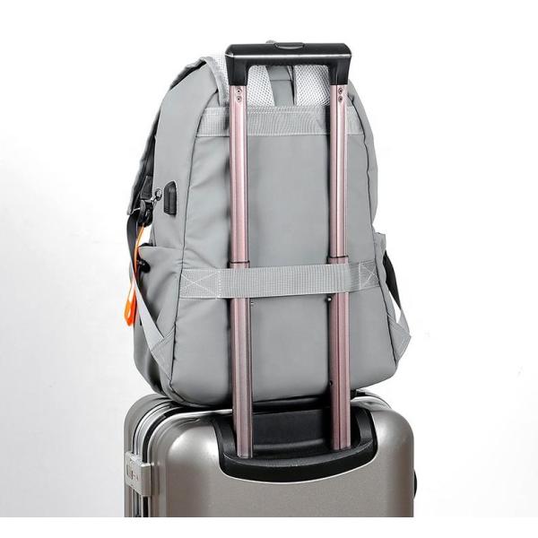 Grey Waterproof Travel Laptop Backpack Anti Theft Backpack With Usb Charging Port