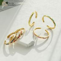Joia de Diamond Zircon Adjustable Open Bracelets da pulseira do ouro do olho mau 18k do esmalte