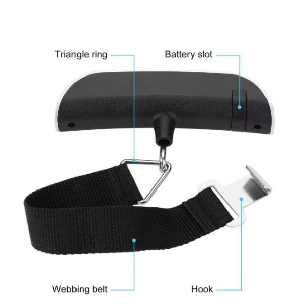 Travel Hanging Bag Power Battery Digital LCD Display Electronic Luggage Scale for Suitcase 50kg Maximum Weight Recommendation