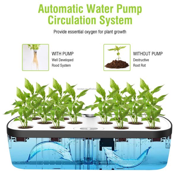 52-Pod Indoor Hydroponic Garden System with Smart Grow Light and Automatic Watering for Home Vegetable & Herb Growing
