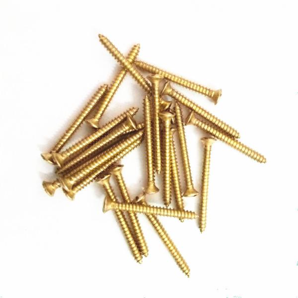 Yellow Brass Slotted Drive Oval Head Wood Screws  Round Head Furniture Screws