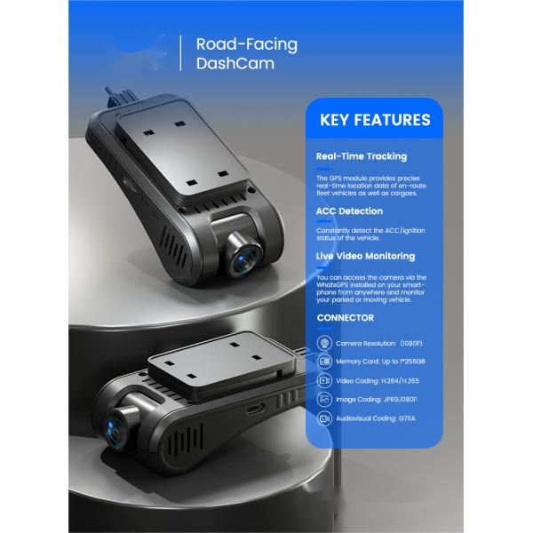 Vehicle Black Box 4G Dashcam GPS Tracker with Two-Way Talk and Advanced Driving Assistance System 4GB DDR 512GB Memory