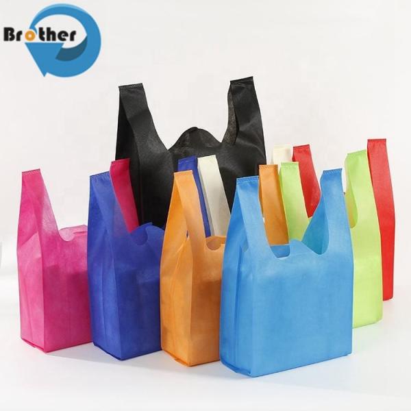 Customize PP Non Woven TNT Bags/Nonwoven Flat Bag/T-Shirt Bag Colored Blue Nonwoven Tote T Shirt Bag PP Non Woven Bag
