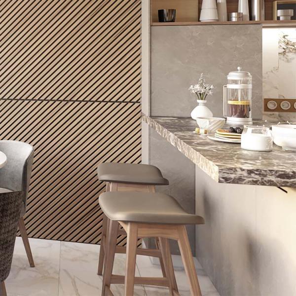 PVC Cupboard Design  PVC Kitchen Cabinets 20mm Quartz Stone