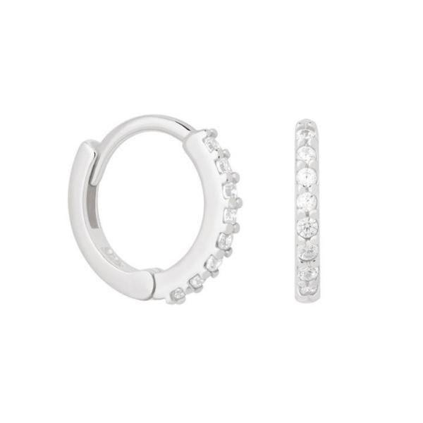 ODM 925 Sterling Silver Hoop Earrings Medium With Small 18K Gold Vermeil Plating