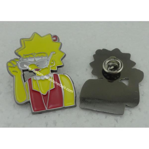 Die Struck Hard Enamel Pins , Brass Material Gold Plating Nurse Badge