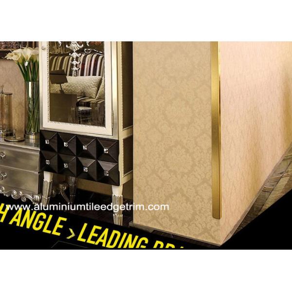 Bright Golden 2cm Aluminum Corner Guards With Sand Blasting Effect 2.7m Length
