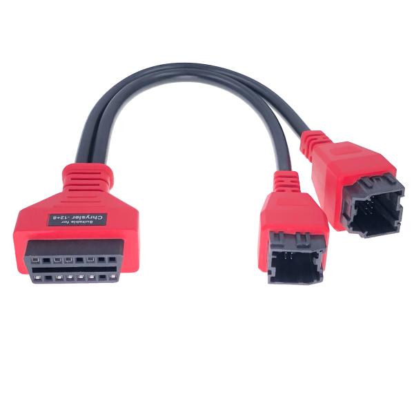 AOTAI Red OBD2 16 Pin To FCA 12-8 Connector Cable for Autel Chrisler Chrysler Big Temperature Range -30°C- 80°C