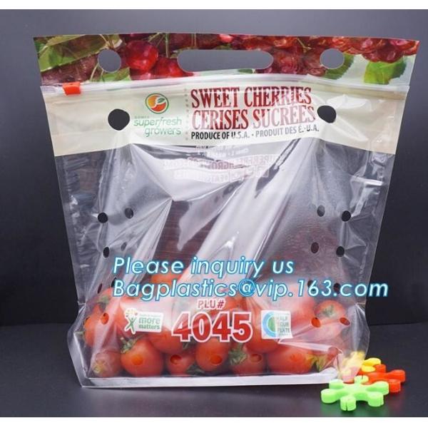 vented Printed Fruit Coex Packaging bag, Ziplock Cherry Tomato Packaging Bags With Holes, fruits and cheeries packaging