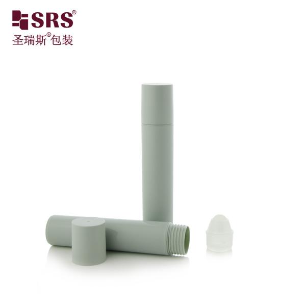 Cylinder 20ml Warm Grey Matte Mould Roll On Bottle With Screw Cap And PP Roller Ball Applicator For Deodorant Scent Stick Packaging
