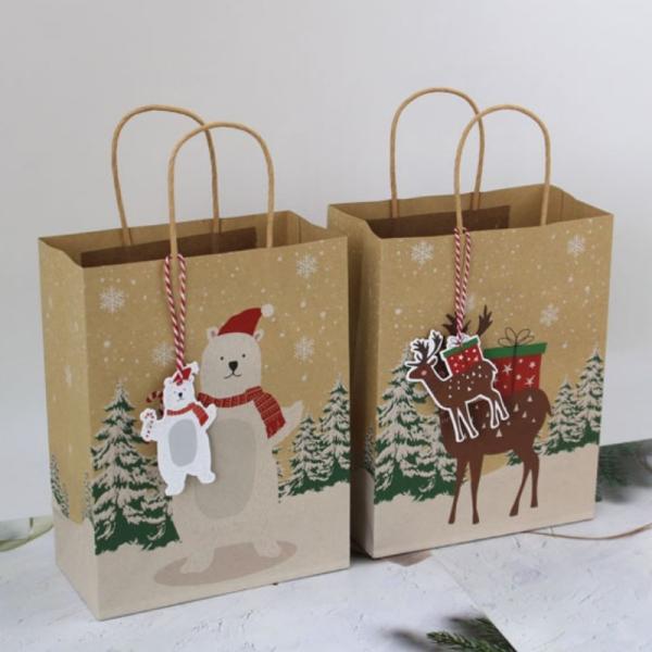 O Natal dos desenhos animados imprimiu sacos de papel que Eco Kraft ensaca 32g/Pcs