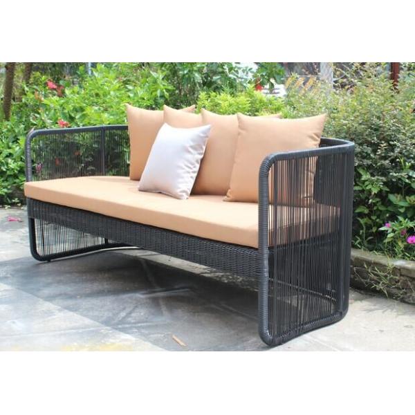3-piece 2016 New designs black round rattan wicker hotel luxuary sofa set-YS5749