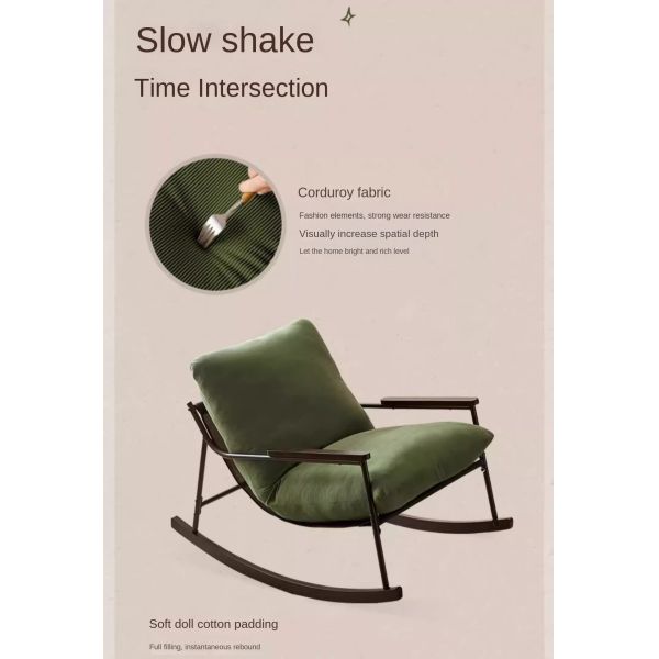 Light Luxury Modern Ergonomic Durable Rocking Recliner Chair for Bedroom Apartment Living Room Balcony