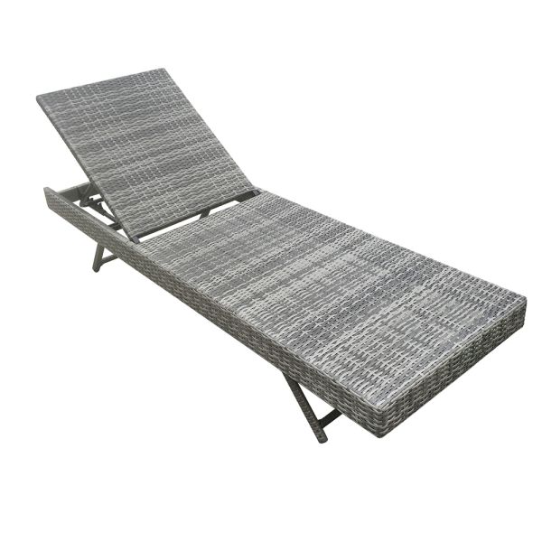 Factory Direct Delivery Rattan Patio Sets with Cushion Waterproof Fabric Outdoor Furniture Poolside Sun Lounger