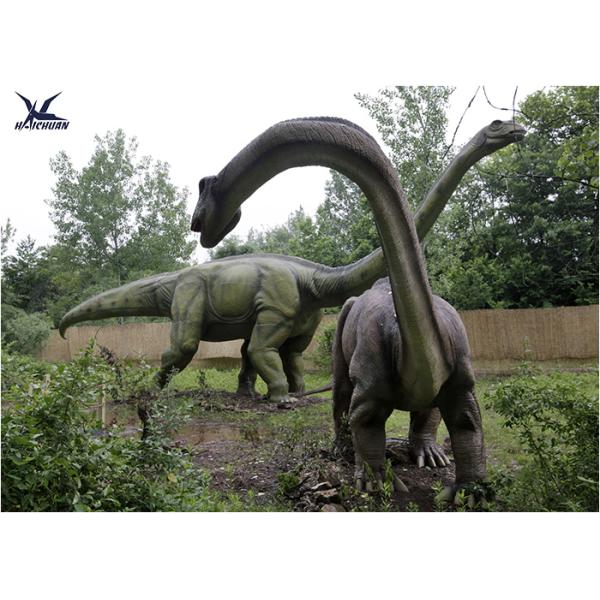 Playground Exhibition Twins Dinosaur Lawn Decorations For Theme Park