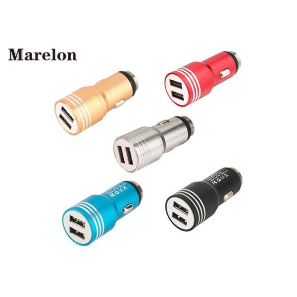 Promotional Dual Usb Car Charger Multi Color For Smart Device Charging