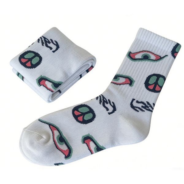 Sporty SOCKS for men and women made from cotton polyester and spandex blend designed for daily life and sports with jacquard technology pattern