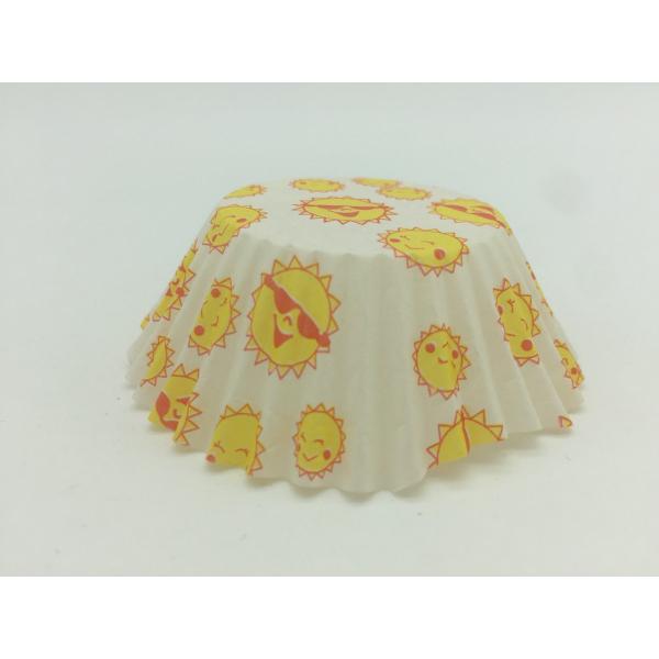 Disposable Yellow Cupcake Wrappers / Holders , Birthday Cupcake Wrappers For Kids