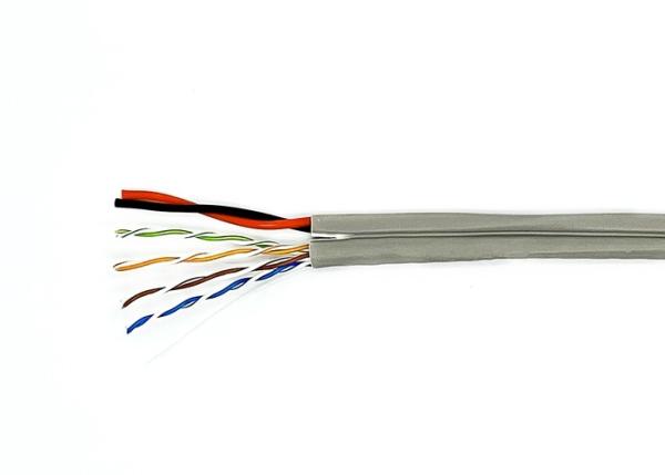 Cabo Siamese de cobre puro da câmera CAT6+2x0.5MM2, fio maioria exterior do CCTV da forma redonda