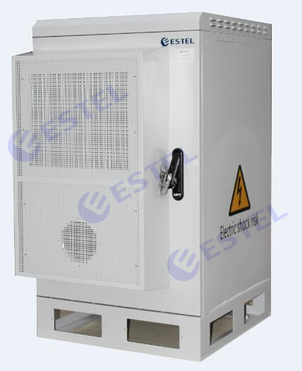 Tipo fixado na parede exterior de aço da bateria de Equipemnt do cerco da montagem de Polo do armário com refrigerar do permutador de calor