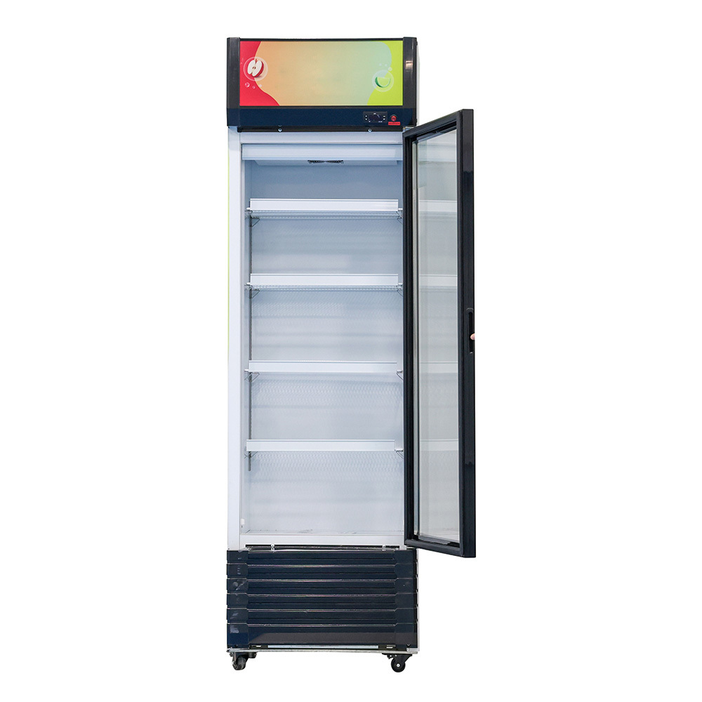 Energy Efficient Glass Door Refrigerator with 2-8°C Temperature Range and 400L Storage Capacity Using R290a Eco-Friendly Refrigerant