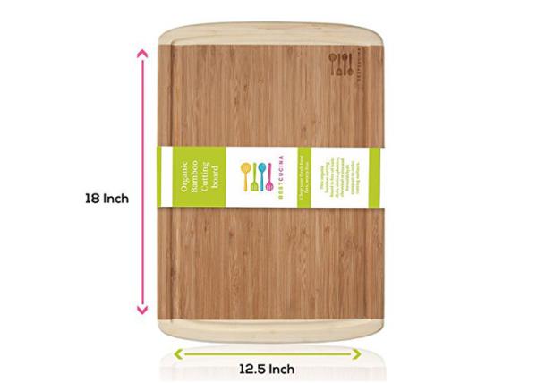 Bamboo 3 Piece Cutting Board Antimicrobial , Large Wooden Chopping Block