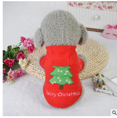 Dogs Christmas tree decoration clothes Christmas high quality polar fleece pets Christmas clothes red color