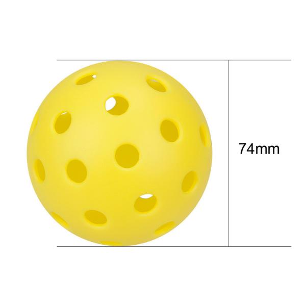 74mm Boules de pickleball jaune en extérieur Haute élasticité avec 40 trous USAPA approuvé