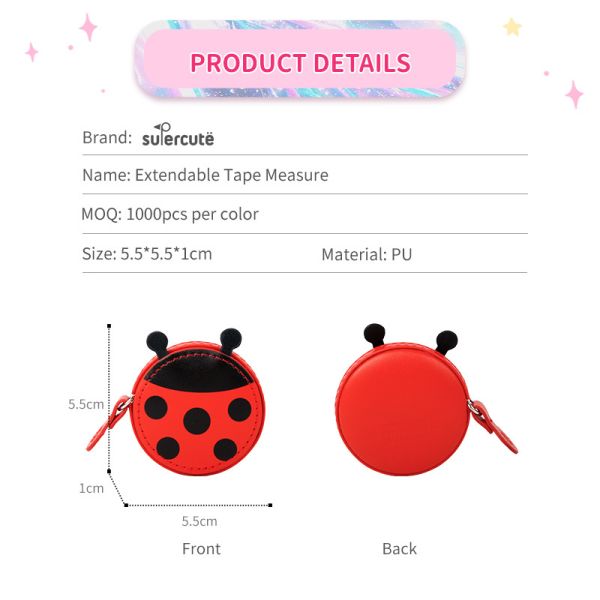 Customized Promotional Tape Measure Ladybug Tape Measure PU Soft Tape Measure