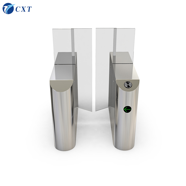 Glass Sliding Turnstile with Tempered Glass and Stainless Steel for Sliding Operation Mode and RS485 TCP/IP Interfaces