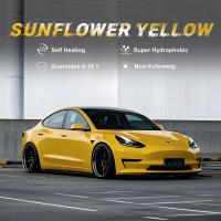Film de protection de peinture de couleur auto-guérisseur Tournesol jaune anti-rayures TPU PPF avec dégagement d'air 10 ans de garantie emballages de voiture
