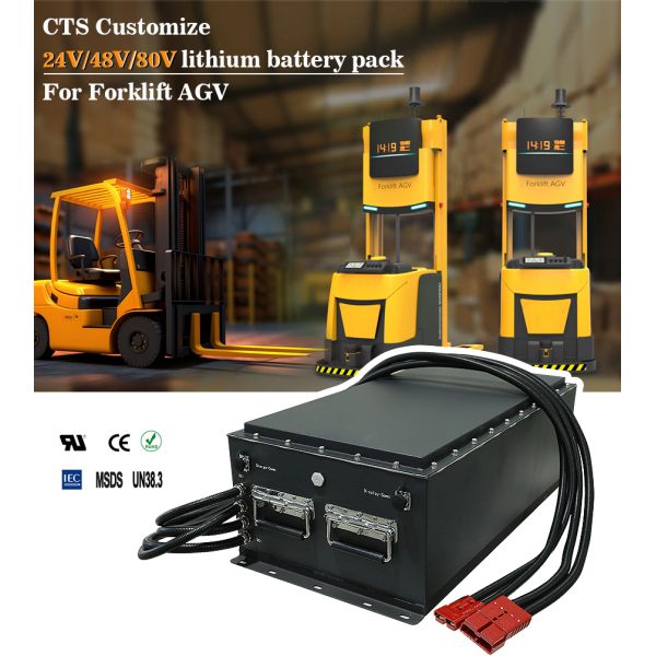 OEM 24V 48V 72V 96V 100-200Ah LiFePO4 AGV Forklift Battery LFP Battery Pack Plug & Play for Automated Guided Vehicles