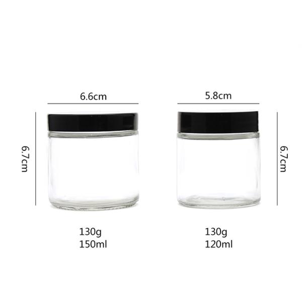 Eco Friendly Cosmetic Glass Bottles Glass Cosmetic Jars 4oz Smooth Mouth
