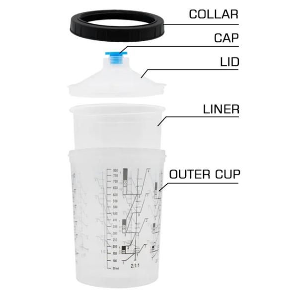 400ml 800ml paint Disposable Paint Gun Cups For Spray Gun