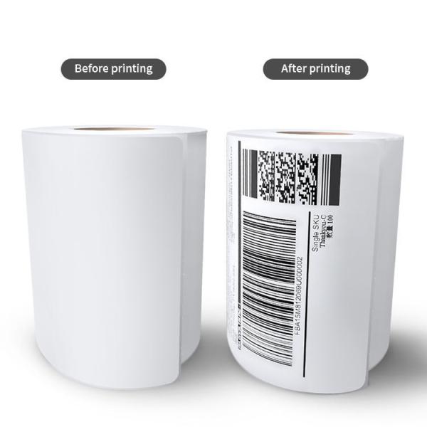 Oil Resistant Thermal Adhesive Labels Custom Sizes Thermal Roll Labels White
