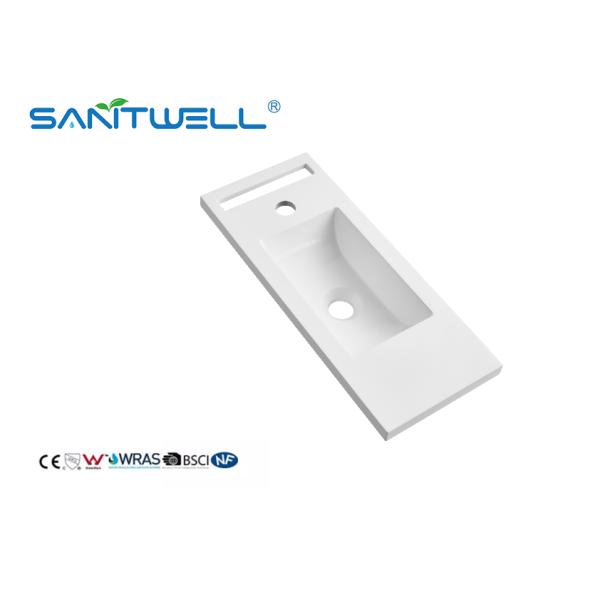 Тазов камня дизайна размера SWL555 Standrad раковины Полу-счетчика формы прямоугольника новых искусственных твердые поверхностные легкие чистые
