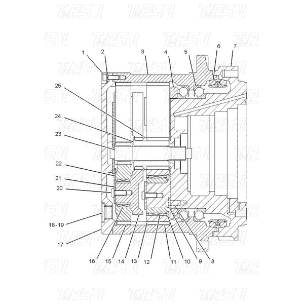 191-2624 E312C Excavator Travel 1 Stage Sun Gear Gearbox From With High Torque Capacity