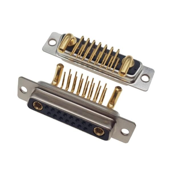 High Power 5W5 Male Right Angle DIP Full Gold Plated Connector