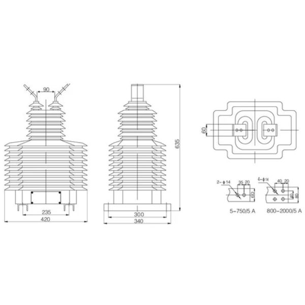 35kv CT PT Transformer Epoxy Resin HV Current Transformers With Accuracy Level 0.5 0.2S and 5VA