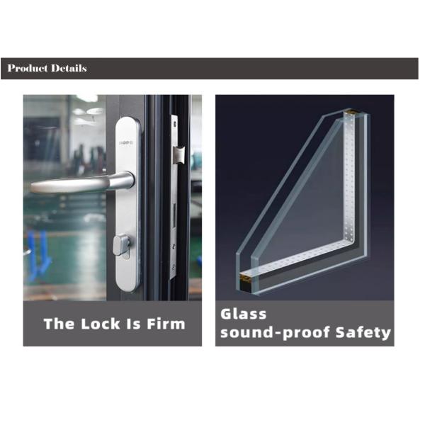 Screen Integrated Aluminum Swing Doors Casement Double Glass Curved Inner Sash