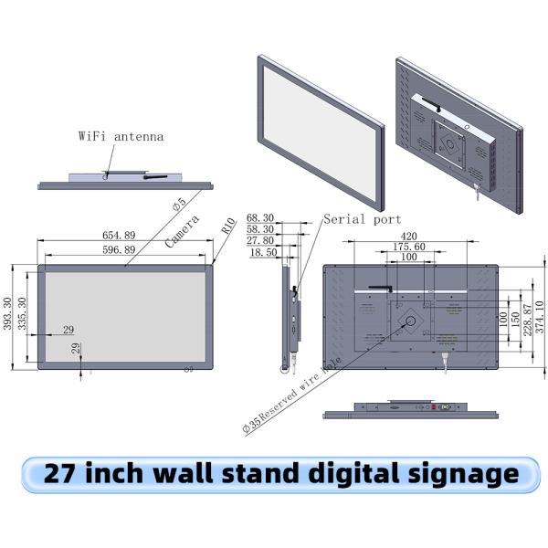 23.6 Inch Android-Based Wall Mounted Cloud Content Management Animation Digital Signage Advertising for Fast Food Restaurant for KFC Store Welcome Display