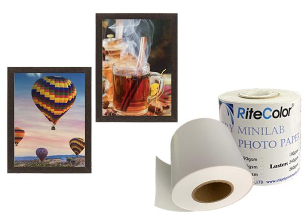 Papel fotográfico revestido com resina Minilab Satin Impressão a jato de tinta à prova d' água Rolo de papel fotográfico 260g