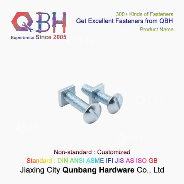 Оцинкованные англо-американские болты с полукруглой головкой и квадратным подголовком из углеродистой стали 1/4