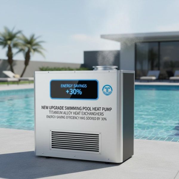 New Upgrade Swimming Pool Heat Pump with Titanium Alloy Heat Exchangers and 21KW Rated Heating Capacity for 30% Energy-Saving Efficiency