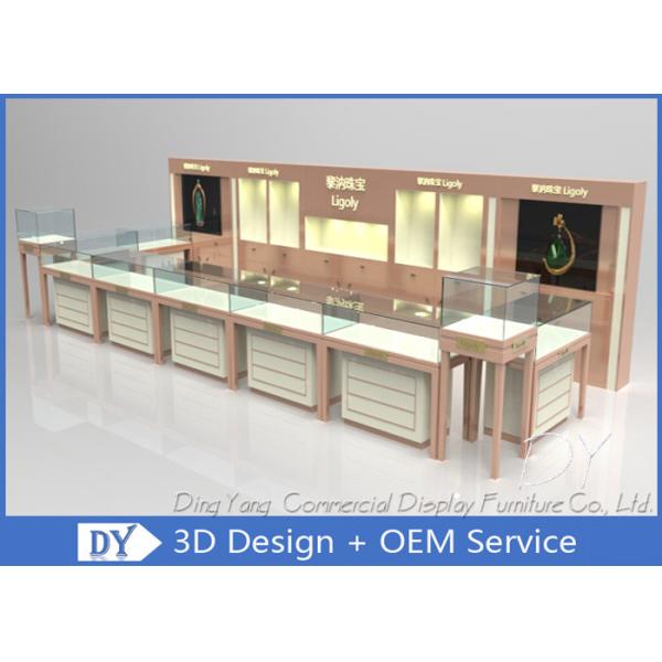 Nice Beige Jewellery Counters Showcases / Jewellery Showcase Design