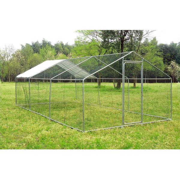Chicken Cage 20x13 FT Walk in Coop for Poultry Dog Rabbit Hen Cage Pen Metal Door Chicken Coop