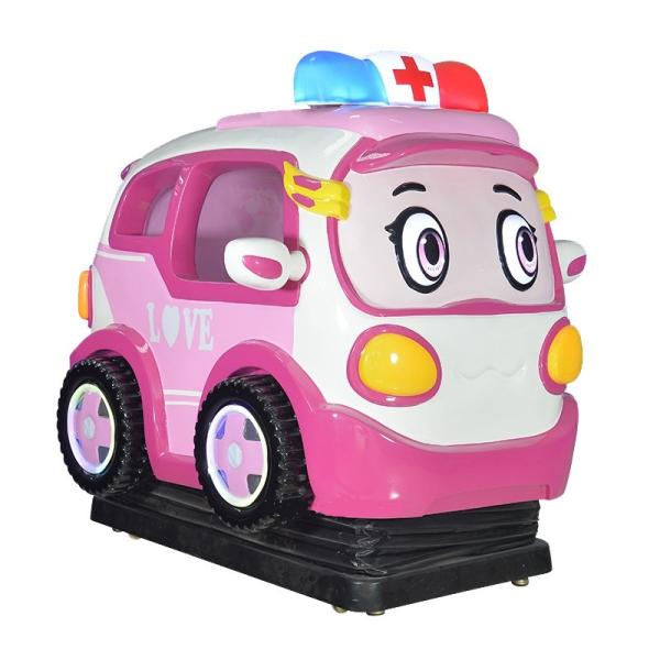 Cute Pink Color Kiddie Ride Machines / Battery Car Game Machine